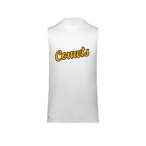 [222590.005.XS-LOGO1] Men's CoolDry Sleeveless Hoodie (Adult XS, White, Logo 1)